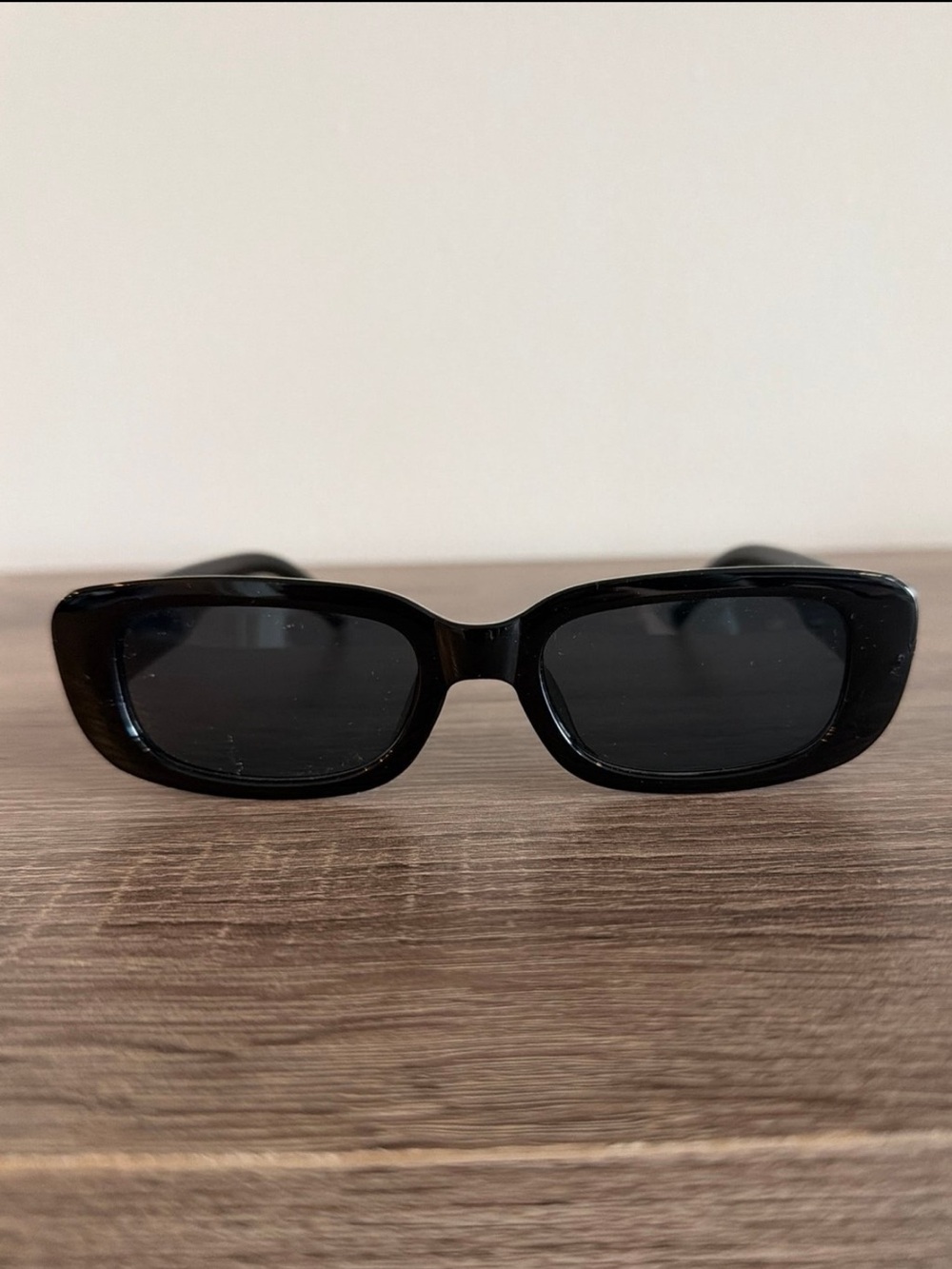 Unbranded Black Sunglasses Wrapped Rectangle 90s/Y2K-inspired Style